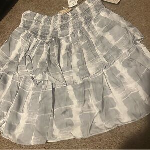 Elegant White and Gray A-Line Skirt